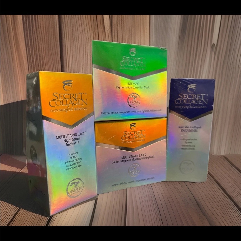 SKINCARE Set; Multi Vitamin Night Serum Treatment+Mud Mask +Eye Gel+Correc. Mask - Picture 2 of 6